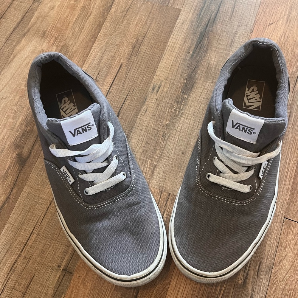Vans Low-Top Canvas Sneakers in Gray and White
